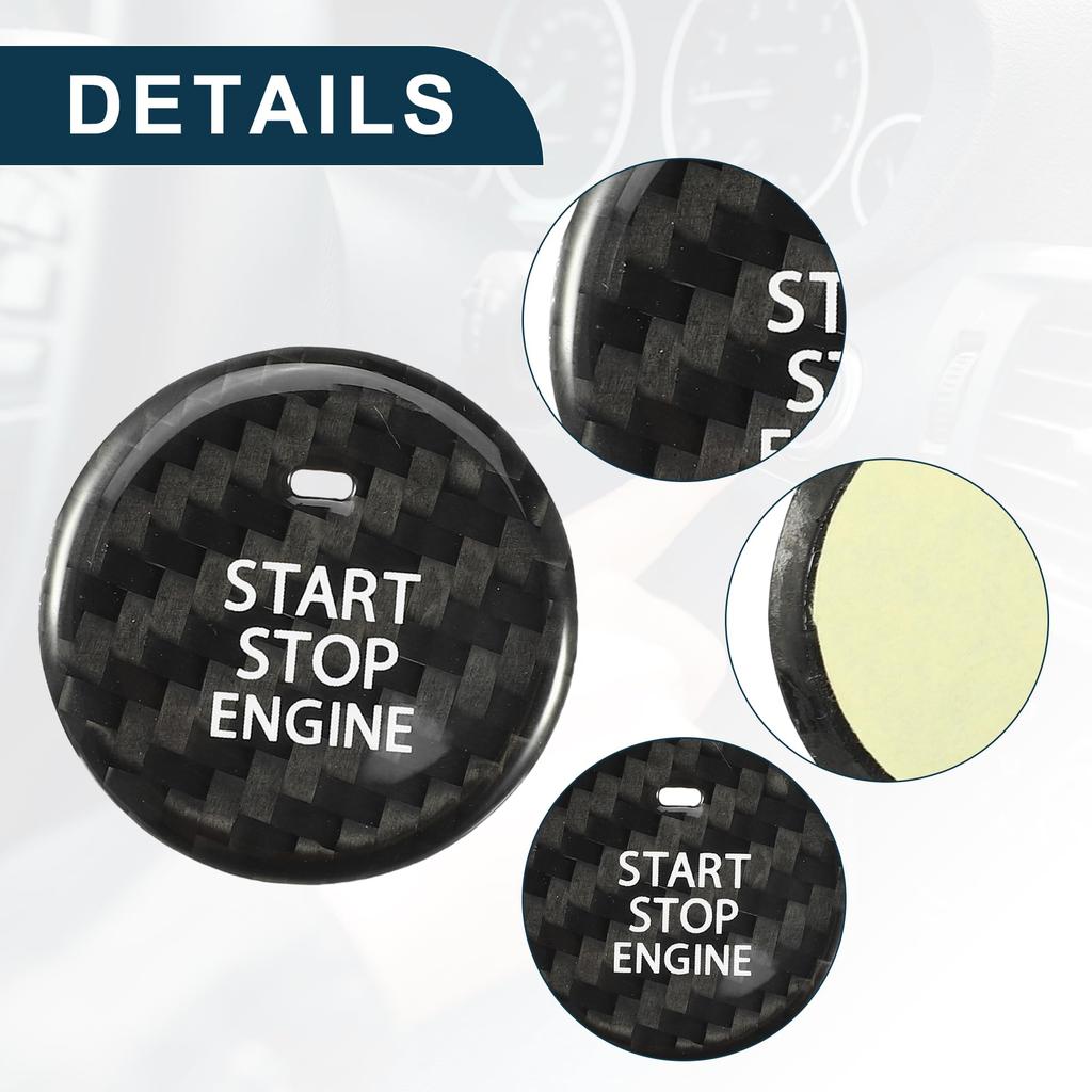 TUCKBOLD Mazda 3 Engine Start Stop Button Cover Durable | Ignition Starter Switch Sticker Black 1 Pcs