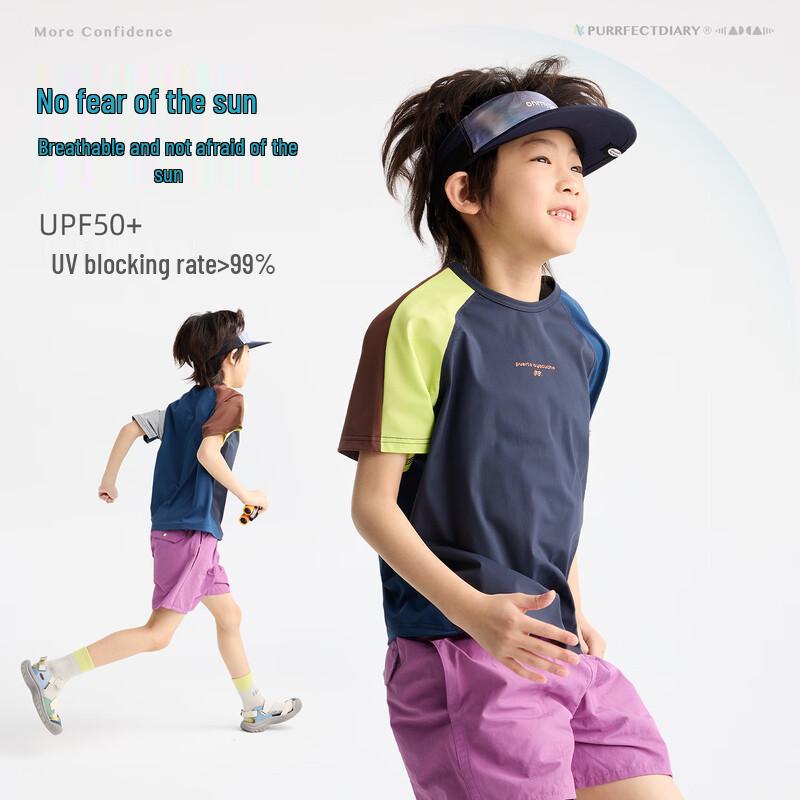 Gulu Diary Kids' Color-block Unisex Short Sleeve T-shirt