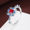 Pastoral Geometric Zirconia Flower Open Ring - Elegant Copper Women's Jewelry