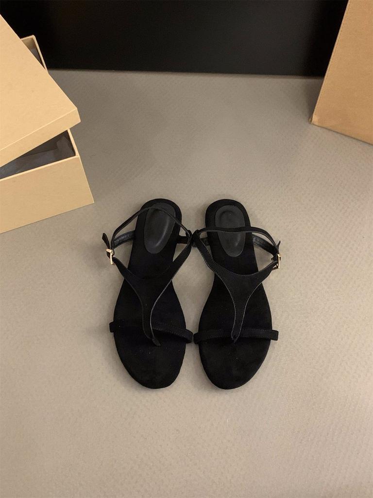 Flache Sohle Retro Zehenbereich Französische Sandalen Feenschuhe 2025 neu Sommerurlaub Wind Strand Römische Schuhe