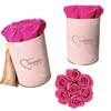Flowerbox Inspiruj - Pink Box with Soap Roses - No. 8 Dark Pink