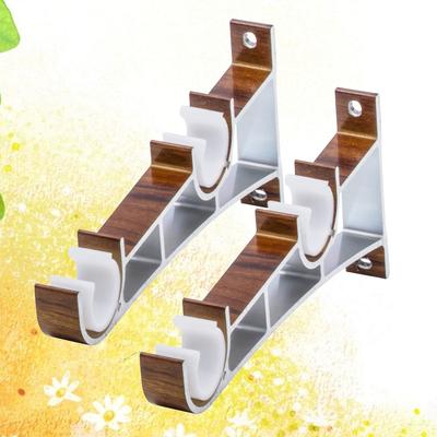 2 Stück Vorhangstangenhalter Metall Doppelhalterung Für 28/30mm Vorhangstangen Wandmontage Halterung Verstellbar Hoch Runter Aluminiumlegierung