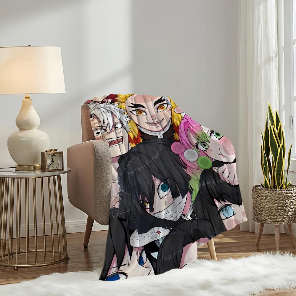 Blanket Soft Comfortable Nap Plush Suitable Iiving Room Office Bedroom Birthday D-Demon Slayer Kimetsu No Yaiba-S Home Kid Gift
