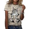 Women's T-Shirt Cute Animal Print Harajuku Comfortable Round Neck Short Sleeved Top Fashion Trend Plus Size Women's Clothing