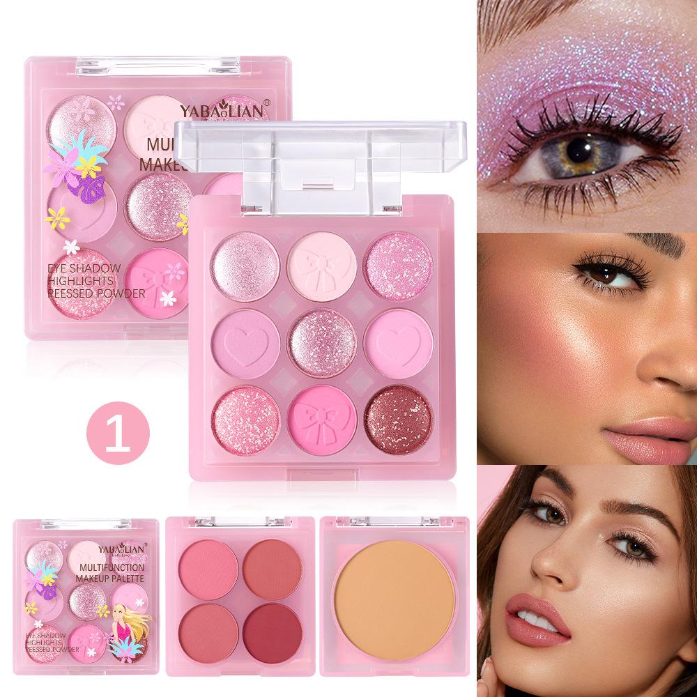 Three-in-one Makeup Plate Eyeshadow Blush Powder Makeup Plate Matte Pearl Nude Multifunctional Makeup Plate Facial Makeup