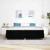 Bed Frame with Mattress Black 200 x 200 cm Fabric