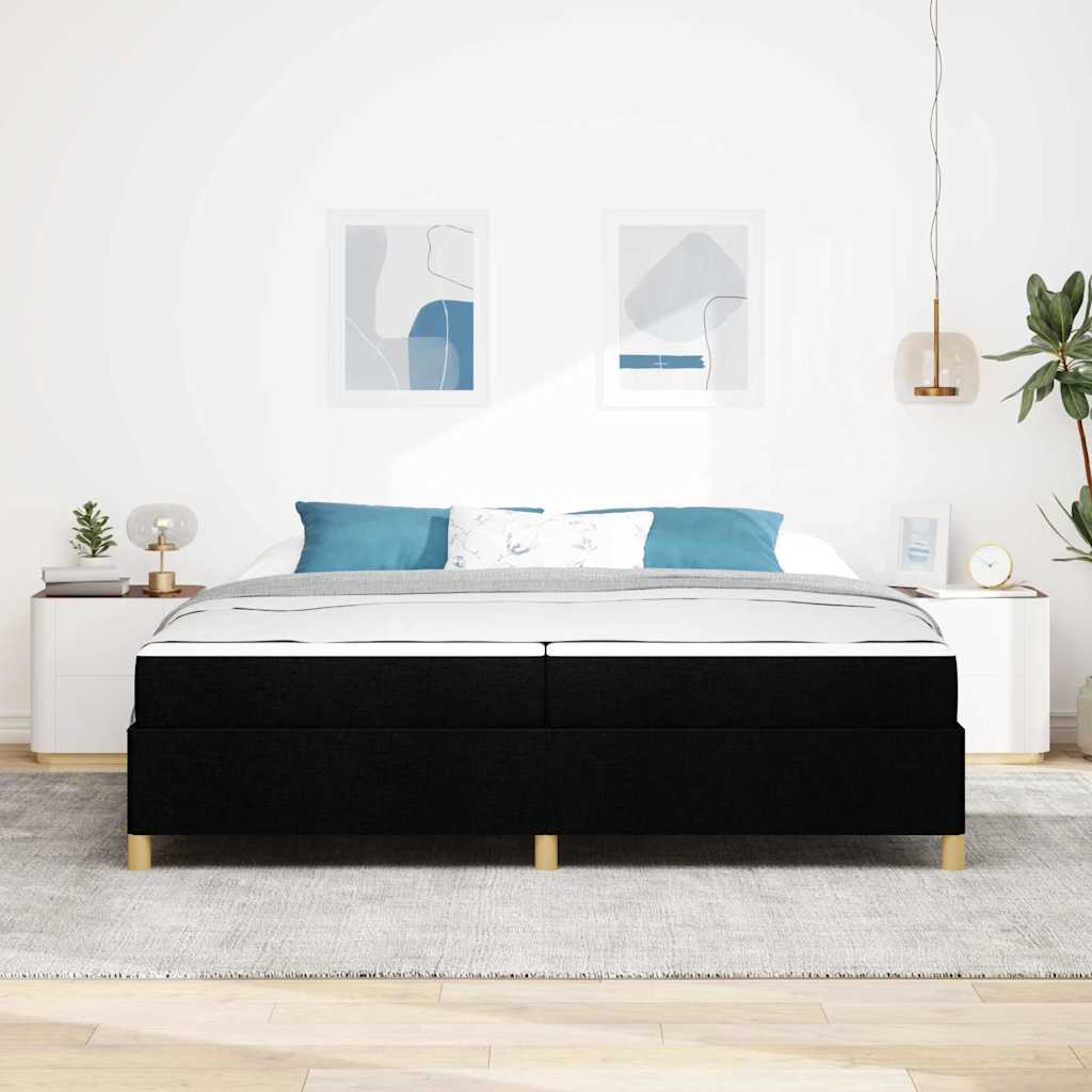 Bed Frame with Mattress Black 200 x 200 cm Fabric