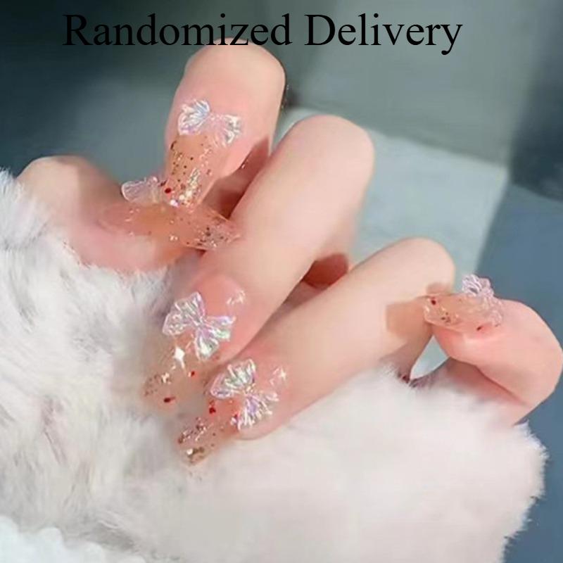 

1SET Nail Art Tablet French Premium Sense False Nail Patch Removable Cat s Eye ins Wind Wear Nail Random Colors
