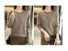Elegant Autumn/Winter 100% Wool Slimming Pullover Sweater with Round Neck and Long Sleeves for Women