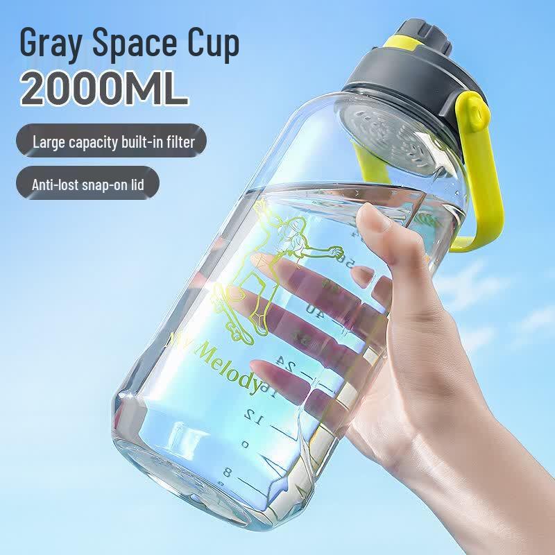 Qiwei 2000ml Large Capacity Water Bottle with Shoulder Strap