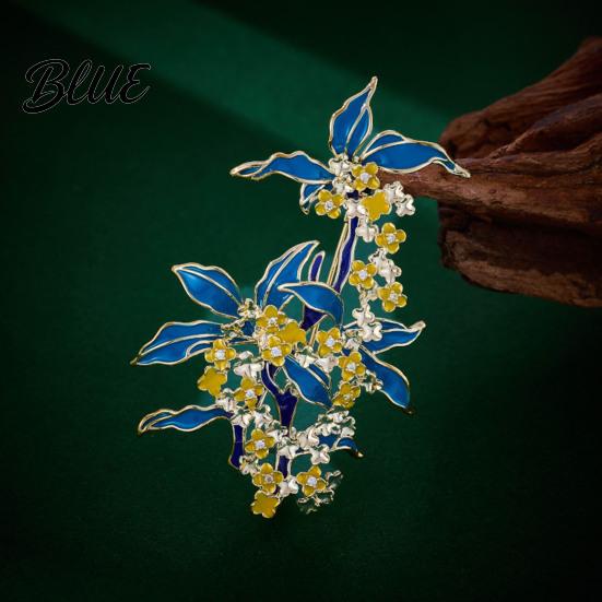 Detailed Craftsmanship Brooch Women Osmanthus Shape Retro Style Pin Suits