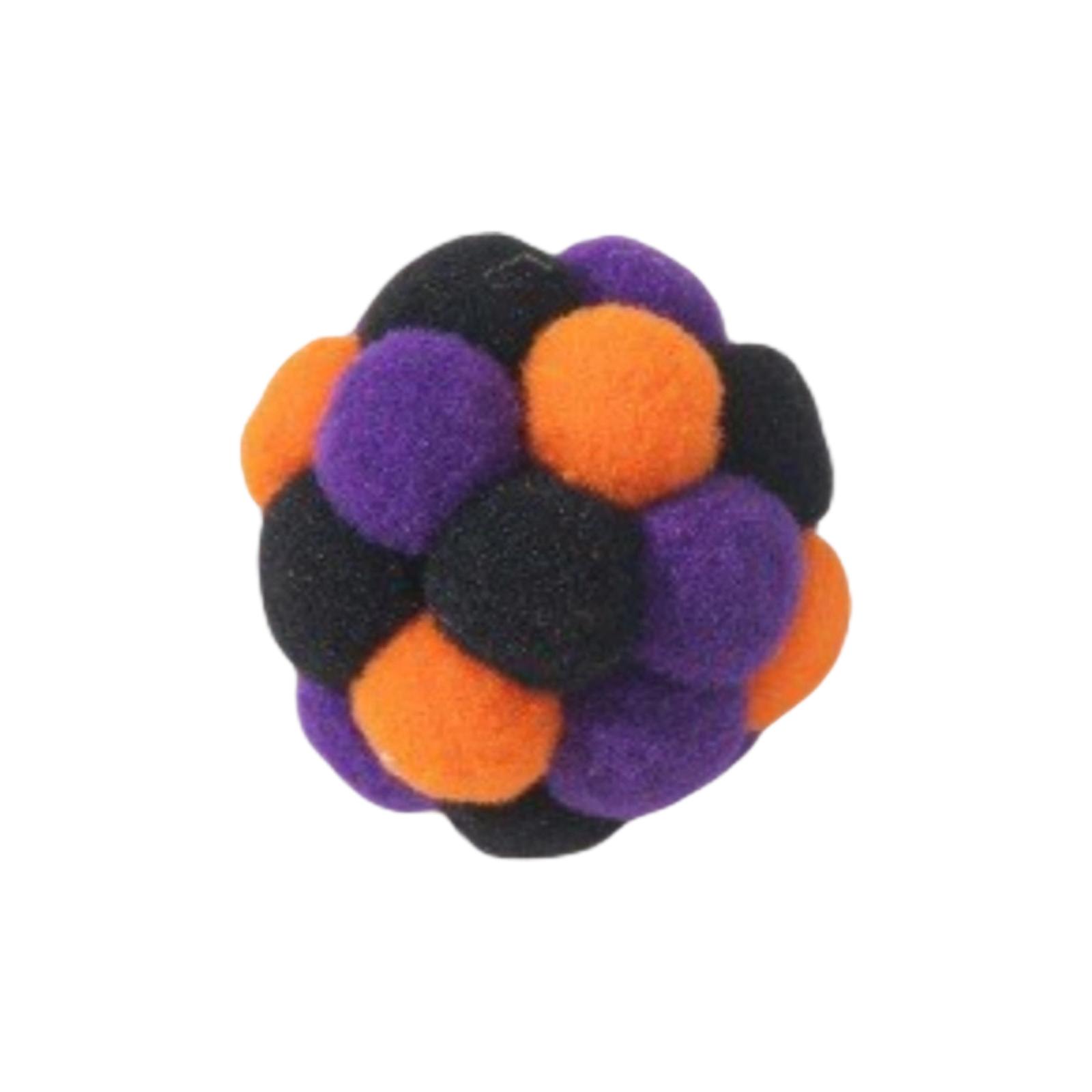 

4 см в диаметре Красочный Пушистый Мячик-Дразнилка, Игрушка для питомца Ручной работы для Снятия Скуки One Size чёрный