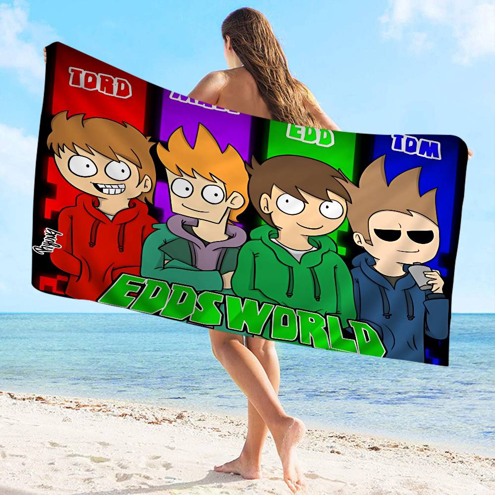 Animated Eddsworld Microfiber Blanket Quick Drying Beach Towels Oversized Printing Super Absorbent Pool Towel Blanket