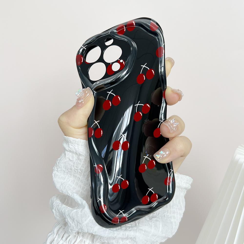 Cute Cartoon Pattern Cream Texture Casing Wavy Edge Soft Silicone Cover Phone Case for OPPO Reno Realme