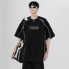Men Contrast Stitch Letter Print Short Sleeve Oversized T Shirt Casual Streetwear Top for Men