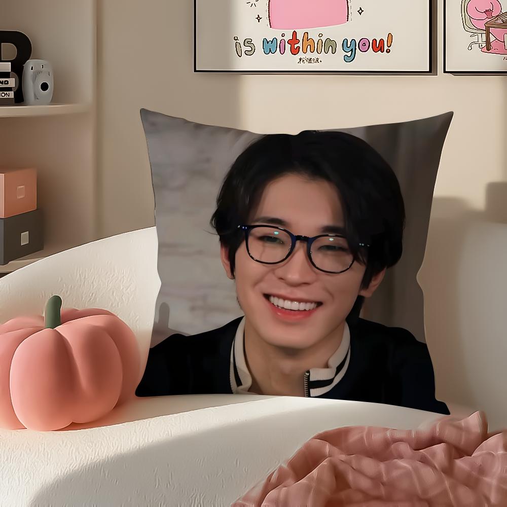 Kpop WWonwooS Cushion Cover Pillowcase Short Plush Invisible zipper Room Sofa Cushion Cover
