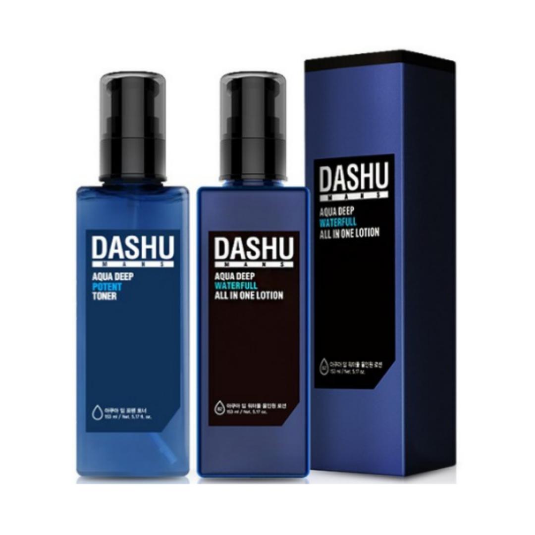 

Dashu Men’s Aqua Deep Poten Toner 153 ml + Waterful All‑In‑One Lotion 153 ml — 1 set