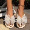 2026 Women Slippers Bow Summer Sandals Indoor Outdoor Beach Shoes Women Flip Flops Beach Slides Women's Sandals Pantuflas Mujer