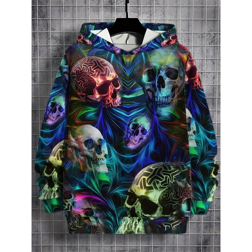 Skull Graphics 3D Printed Men's Hoodie Tops Spring Autumn Fashion Unisex Sweatshirt Hip Hop Streetwear Casual Men's Clothing
