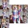 Women Long Sleeve Plaid Linen Shirt With Turndown Collar For Casual Office Wear