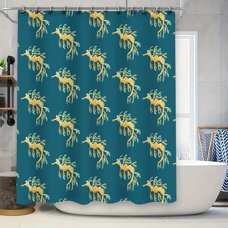 

Shower Curtain Tropical Ocean Fish Pattern Waterproof Decor Bathroom Fabric Backdrop W60H190(CM)-1 Pcs