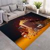 Vintage Cinema Popcorn Drink Glasses Print Area Rug Movie Theme Non‑Slip Rectangular Floor Mat Game Room Living Bedroom Home Decor Rug