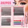 Hot Melt Single Cluster Diy Colored False Eyelashes Halloween 392 Tufts Eyelash Book Large Capacity Dd Curly Eyelashes