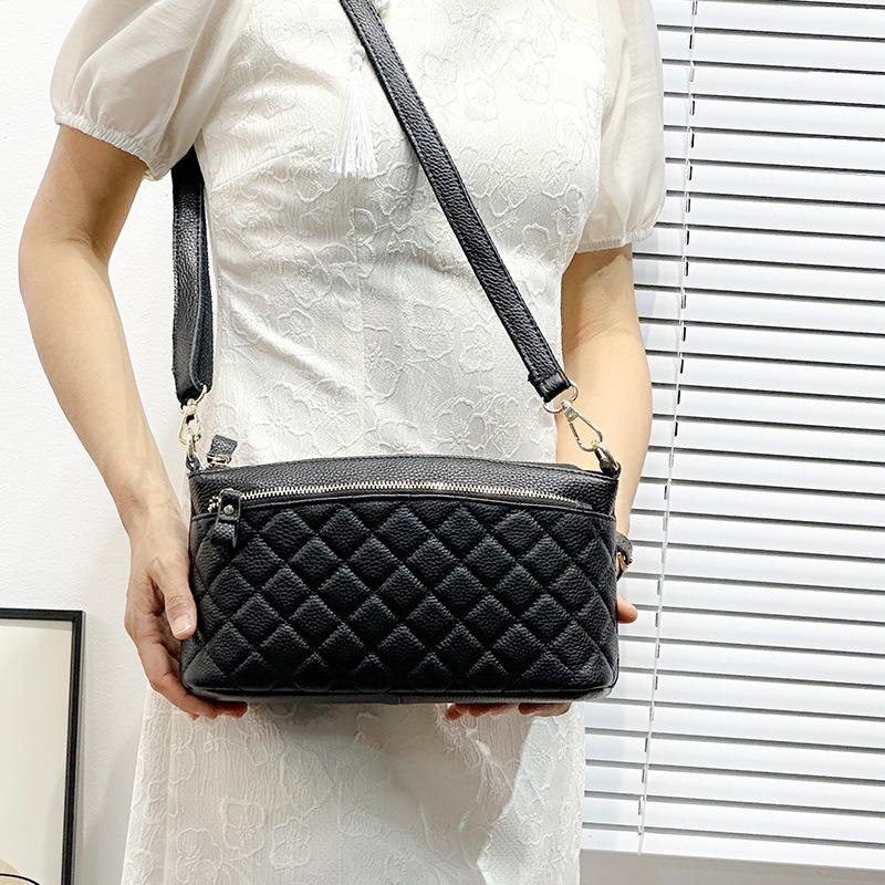 Fashion cowhide small bag new leather women's bag mother bag niche simple and versatile shoulder bag messenger bag