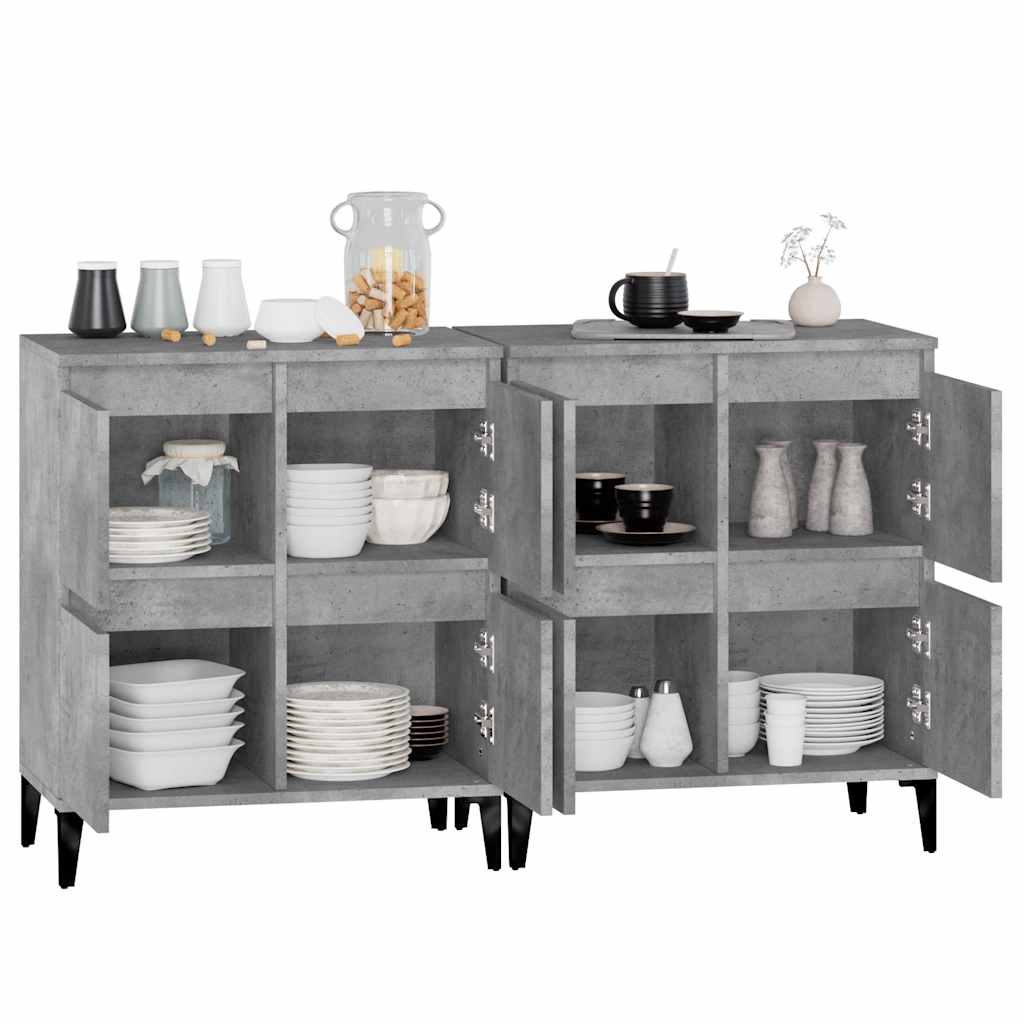 Vidaxl Chests of Drawers, 2 Pcs., Concrete Gray, 60X35X70 Cm