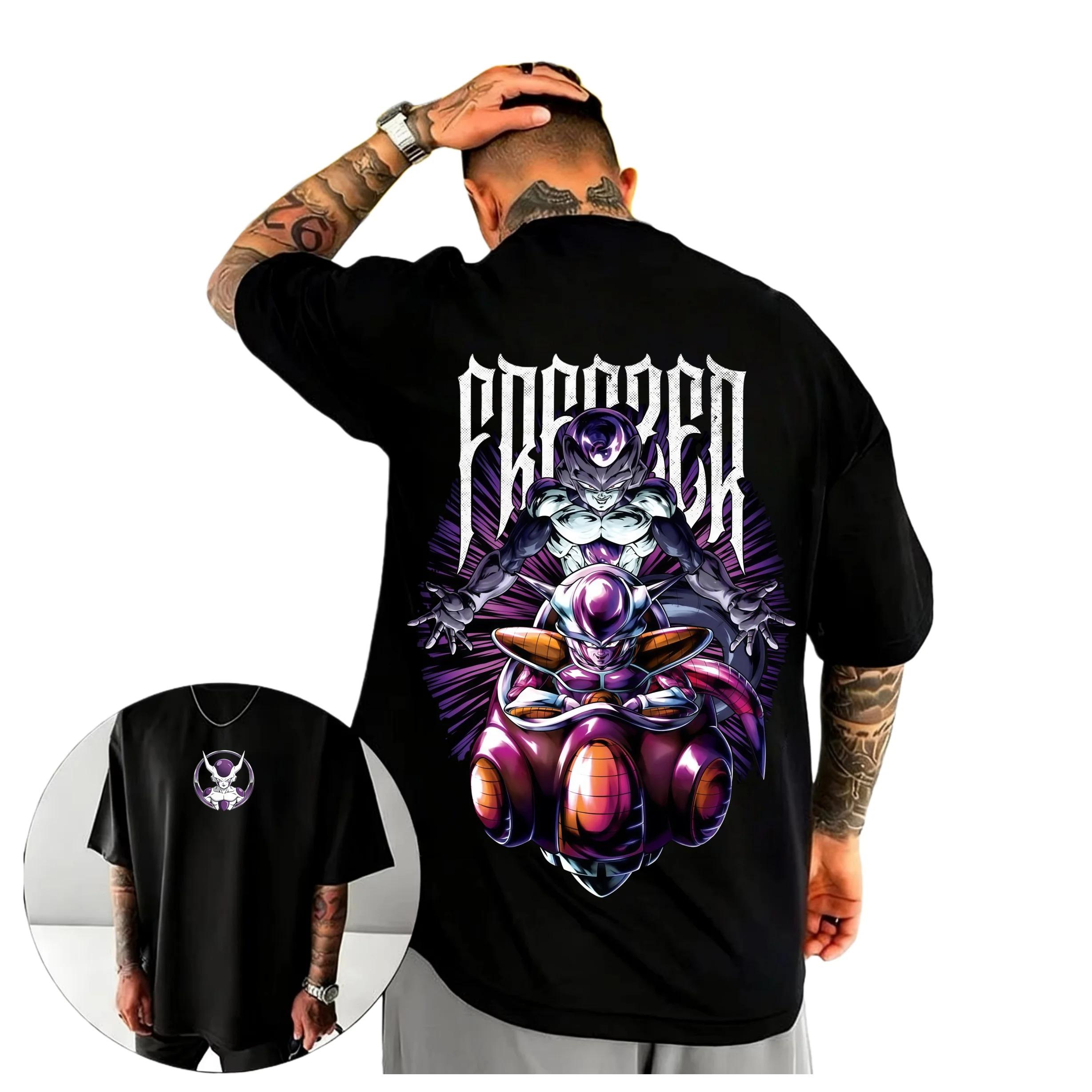 

Dragon Ball Z Frieza Evolution Anime Oversized Streetwear Pop Rock Concert Fan Merch T-Shirt 4XL
