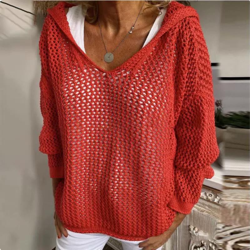 2026 Popular Hooded Lightweight Sun Protection Knit Sweater