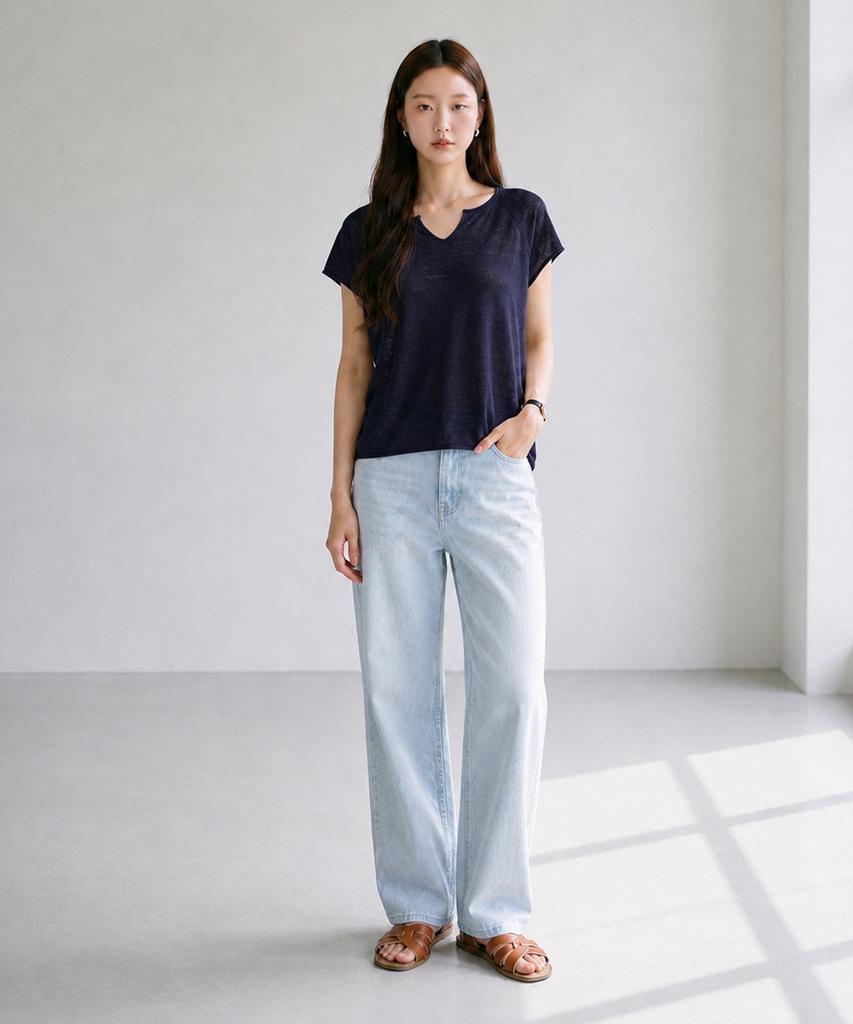 Metapeo Airy Linen Knit Navy