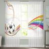 Fußbälle, Fußball-Design, Tüllvorhänge für Wohnzimmer, Schlafzimmer, moderner Voile-Vorhang, Küche, Chiffon, transparente Vorhänge