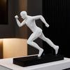 Male Runner Sculpture Abstract Resin Running Figurine Modern Home Decoration for Living Room TV Stand Desk Shelf Decor Motivational Gift for Runners