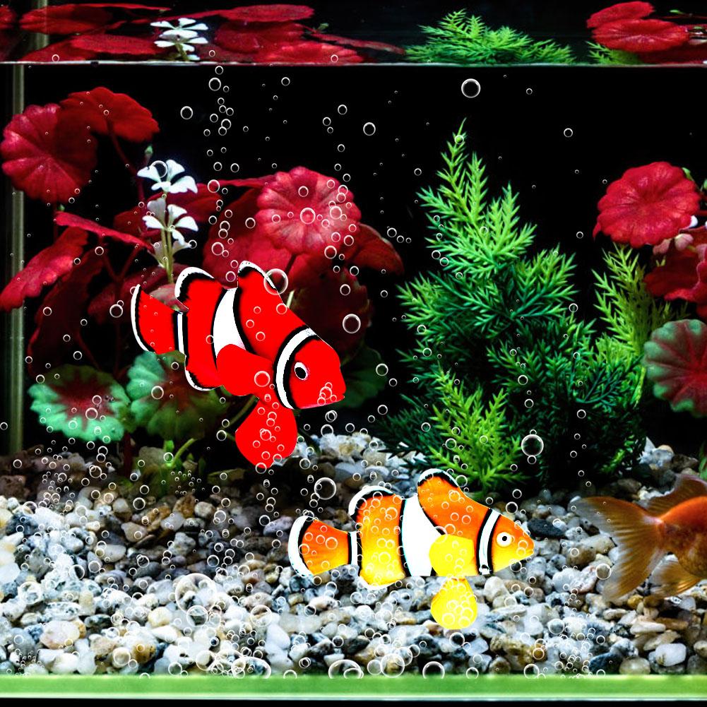 Silicone Bionic Luminous Clownfish Fish Swim Decoration for Fish Tank Aquarium