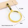 Rich Golden Handheld Magnifying Glass with Exquisite Dragon Handle - High-Definition Retro Design for Elderly Reading Assistance.