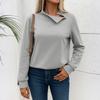 Women's Fashionable And Casual Shirt Long Sleeve Solid-color Blouse Top
