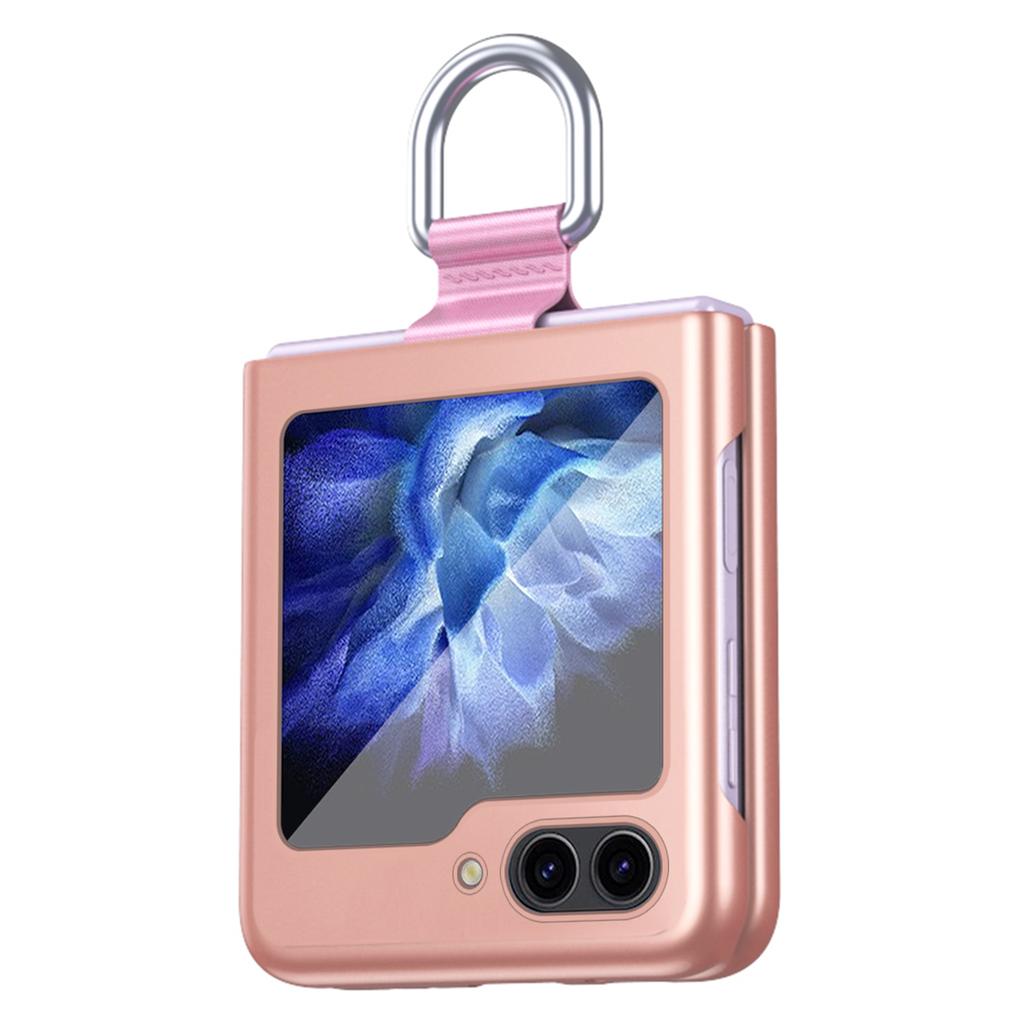 For Samsung Galaxy Z Flip6 5G/Z Flip5 5G Folded Phone Case Skin-Touch Hard PC Phone Cover with Ring Holder