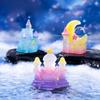 Glow-in-the-dark Fairy Tale Sparkle Castle Micro Landscape Tabletop Cake Decoration Dream Stars Moon Castle Resin Decoration