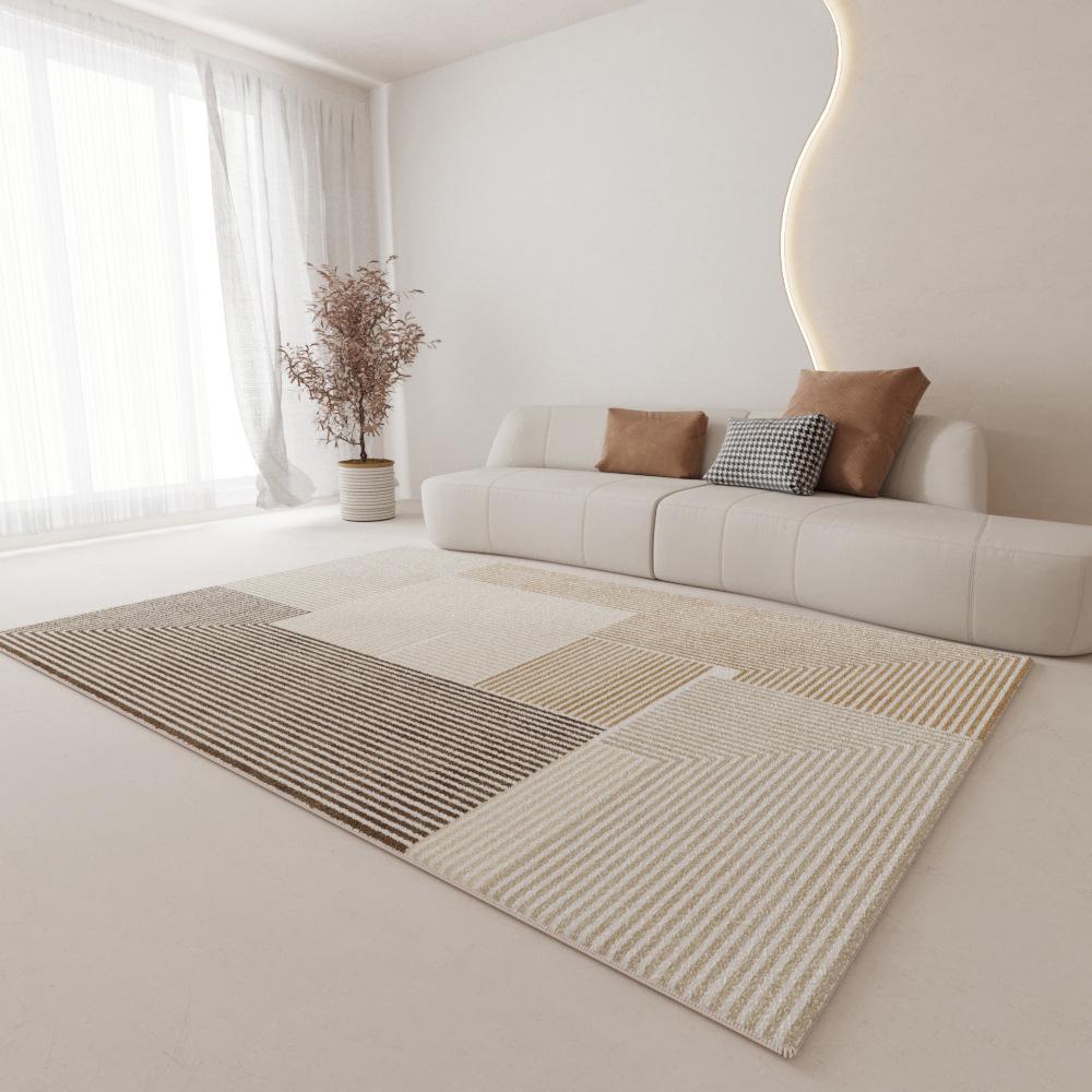 Cream Plush Non-Slip Luxury Living Room Carpet - Dirt-Resistant and Easy Care, 2024 Edition.