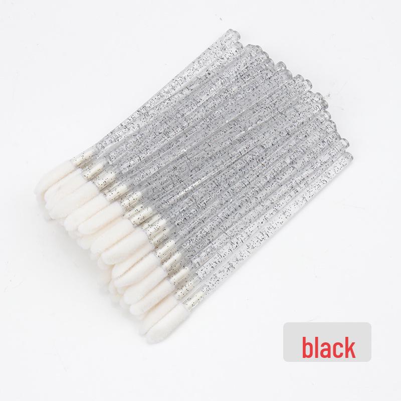 50-Pack Disposable Lip Brushes - Straight & Slanted Head Crystal Rods for Gloss and Lipstick Application