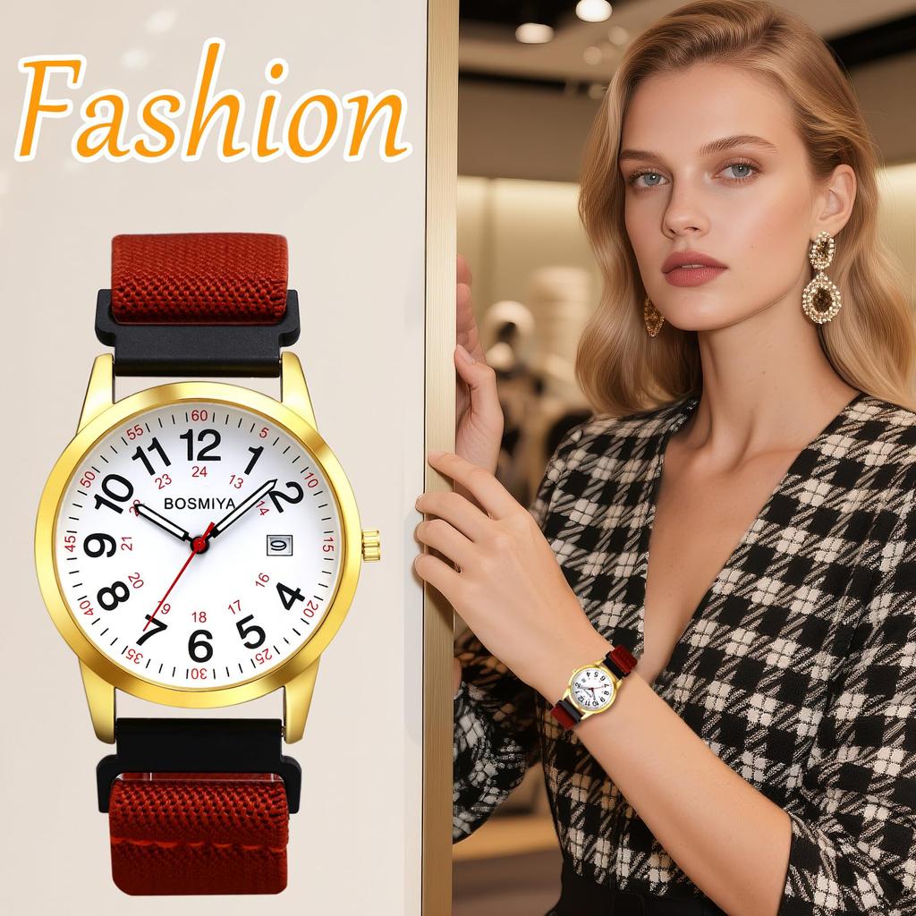 Woven 24 Arabic Adjustable Large Quartz for Casual Day Men's Wristwatch, Strap, Waterproof, Hours Numerals, Analog, Length, Clear, Calendar, Scale,