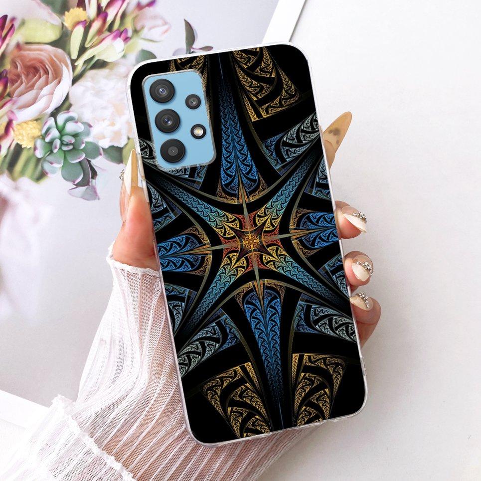 Cartoon Katze Drache Tiere Malerei Hülle für Samsung Galaxy A32 A33 5G 4G Rückseite Transparent Weiches TPU Silikon Handyhülle