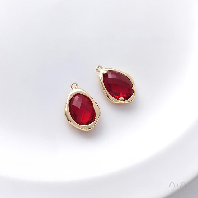 14K Gold-Filled Colorful Zircon 'Lover Bean' Pendant - DIY Necklace Charm