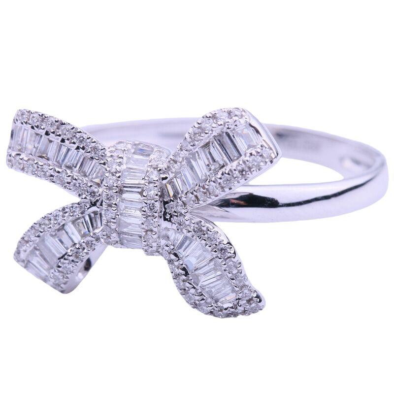Elegant Bow-Knot Diamond-Embellished Wedding Ring for Women