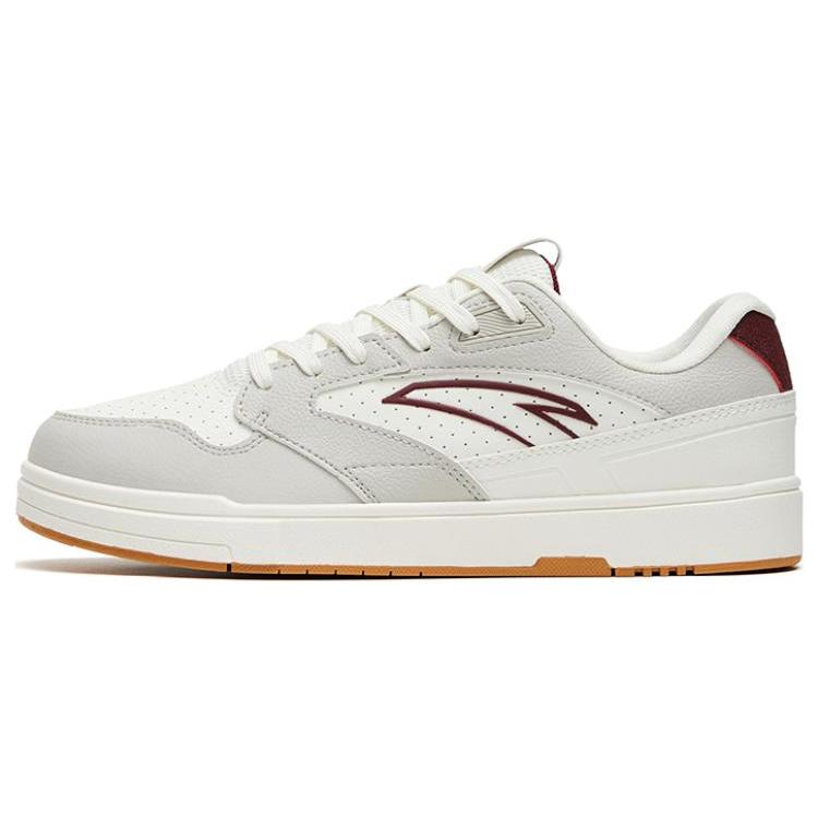 New Anta Street Naughty Anti Slip Wear Resistant Low Top Skateboard Shoes White Gray Red 912318016-3