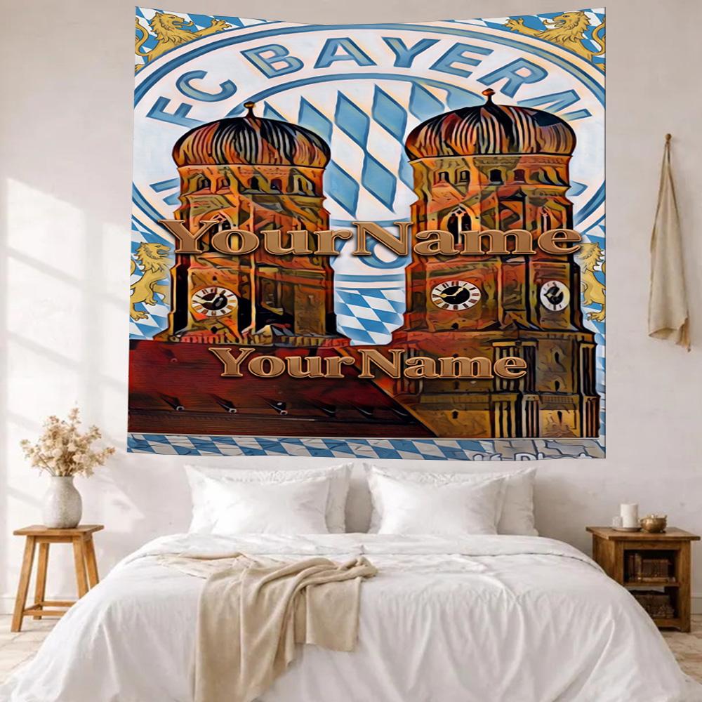 Bayern Munich Custom Your Name Wall Decor Tapestry Art For Pet Memorial Birthdaywedding Party Backdrop Family Gift