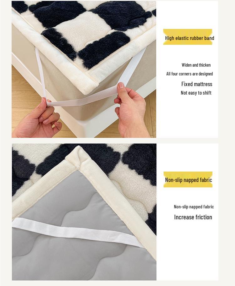 Thickened Coral Fleece Winter Mattress Pad for Dorms and Rentals