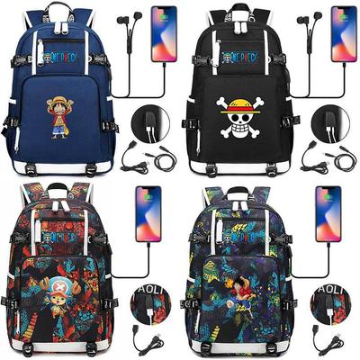 Casque ONE PIECE Sac à dos pour adolescent étudiant École Sac à dos de loisirs et de voyage pour hommes et femmes