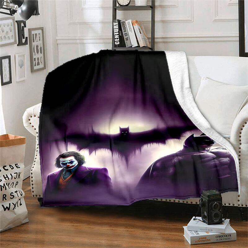 1pc Batman Vs Joker: Dark Knight Showdown Cartoon Blanket,Portable Throw for Travel & Camping, All Season Cozy Blanket,Ideal Gift